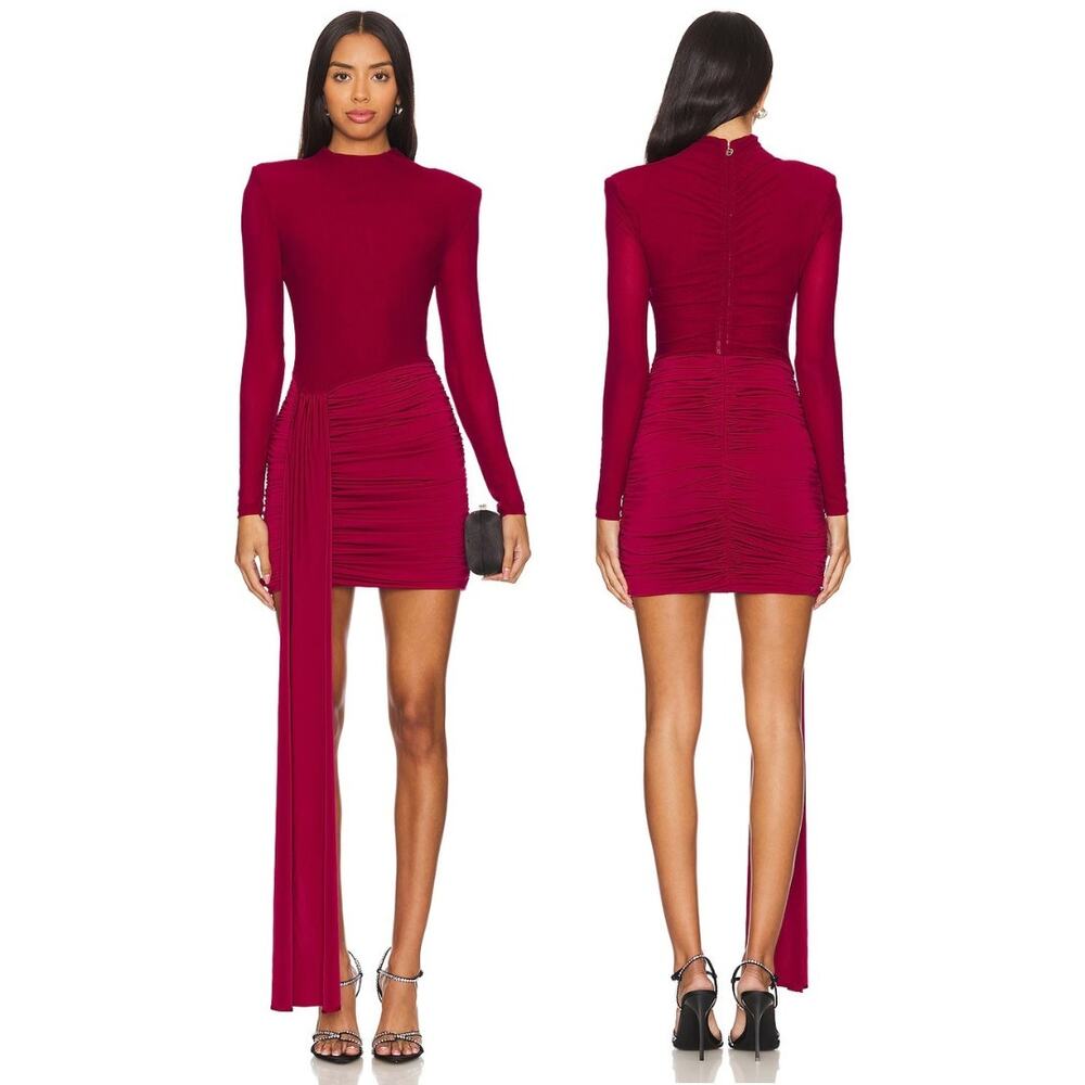 Nookie Enigma Mini Dress Ruched Long Sleeve Party Cocktail Hoco NYE Christmas XS